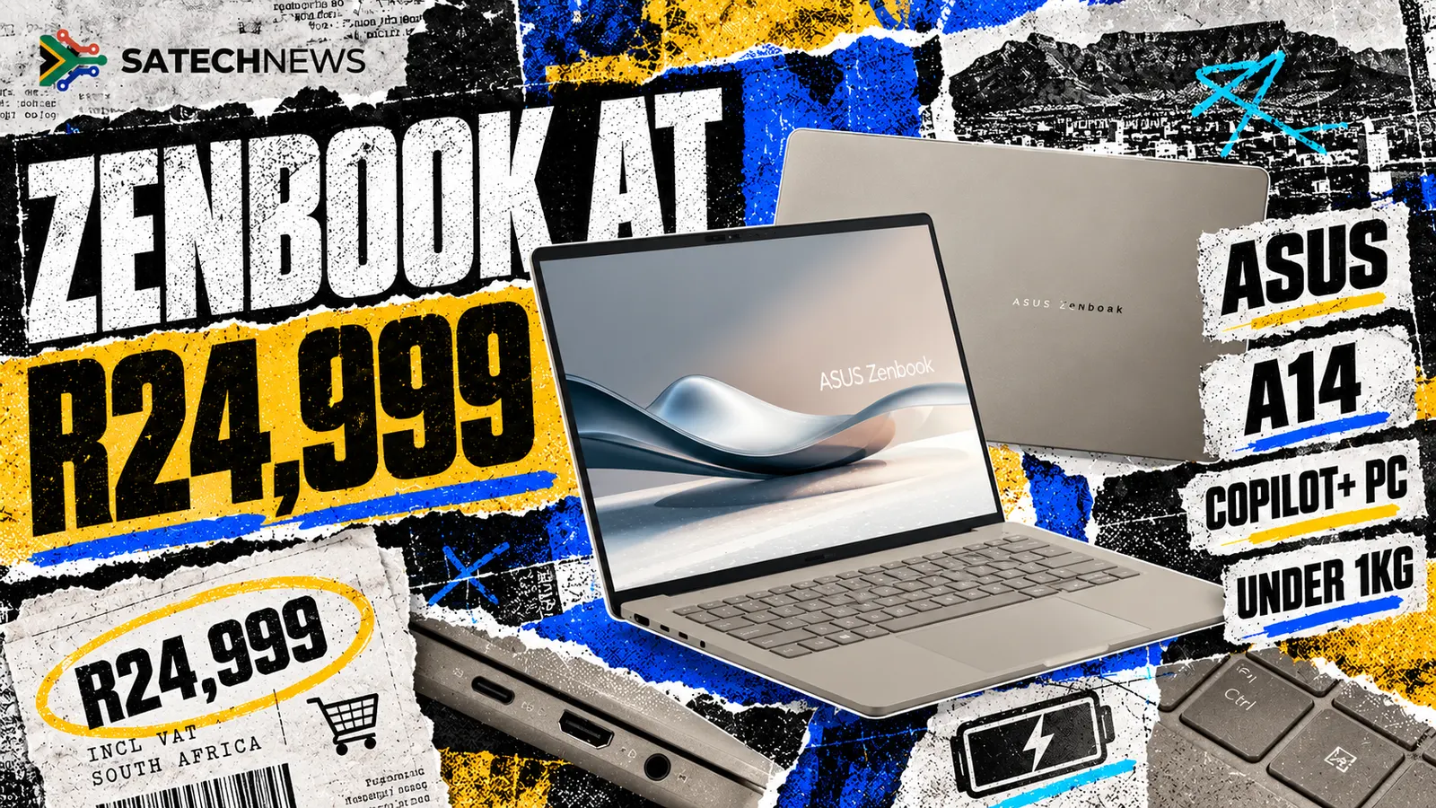 ASUS cuts the Zenbook A14 to R24,999 in South Africa