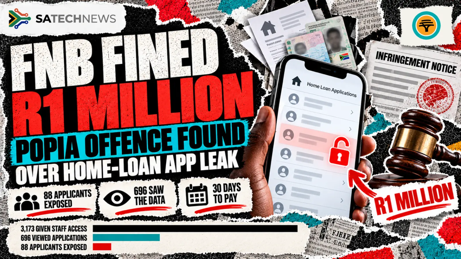 FNB fined R1m for its home-loan app leak as the regulator finds a POPIA offence