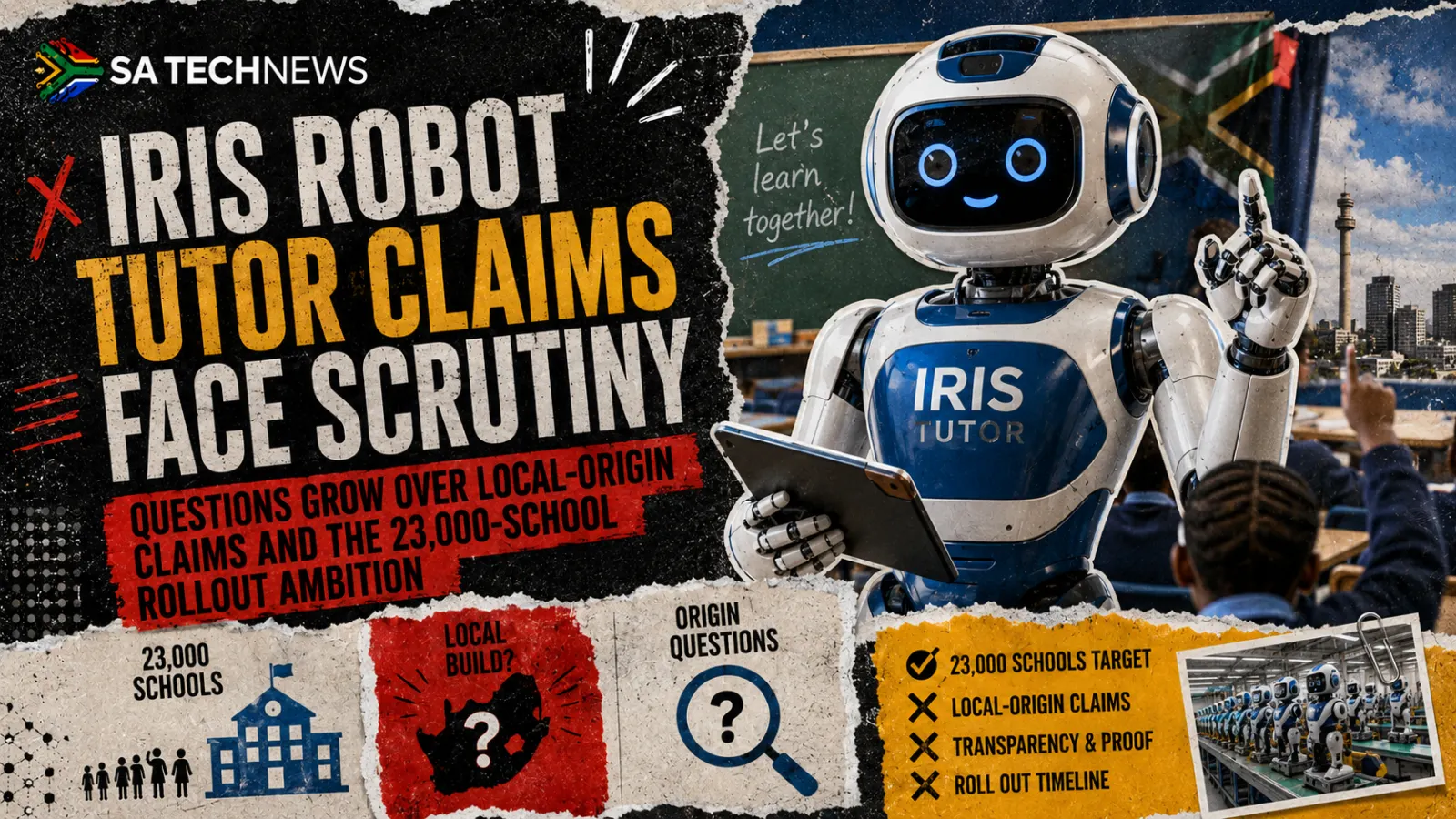 IRIS was sold as a SA robot tutor. Origin questions grow