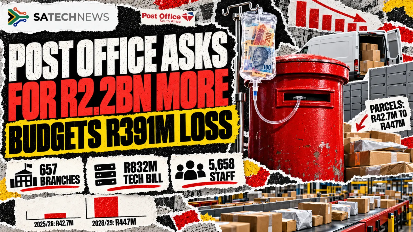 Post Office asks for R2.2bn in new money as it budgets for a R391m loss