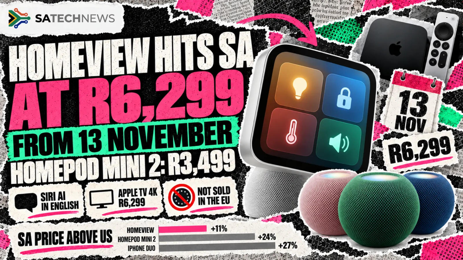 Radar: Apple HomeView lands at R6,299 on 13 November as HomePod mini 2 hits R3,499