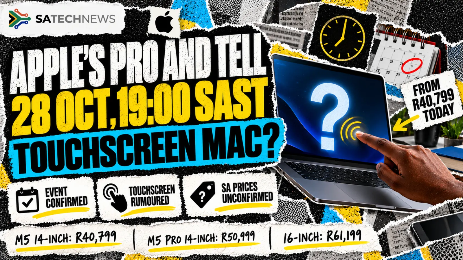 Radar: Apple's 'Pro and tell' event lands at 19:00 SAST on 28 October as a touchscreen Mac is rumoured