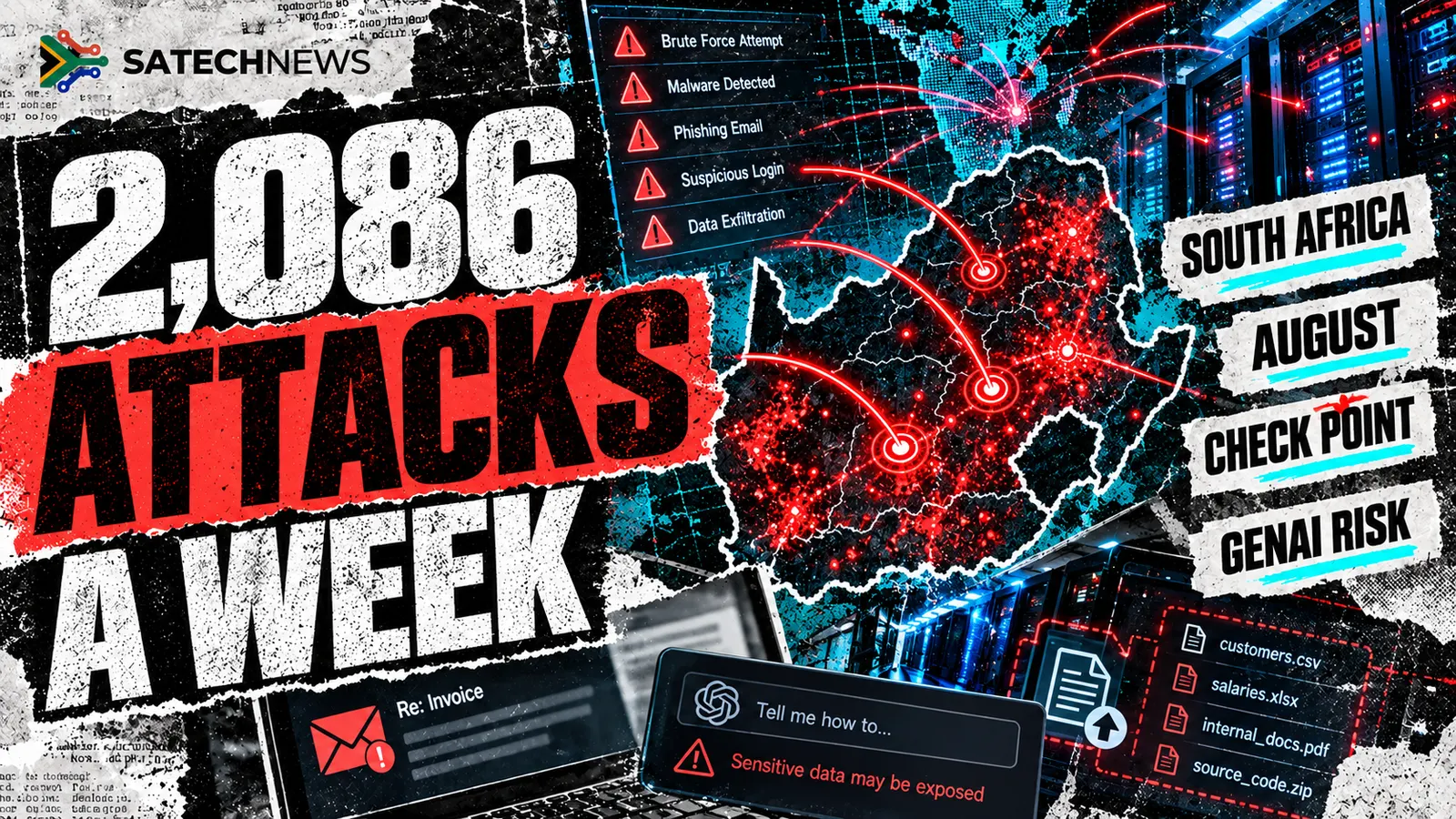 South African organisations faced 2,086 cyber attacks a week in August