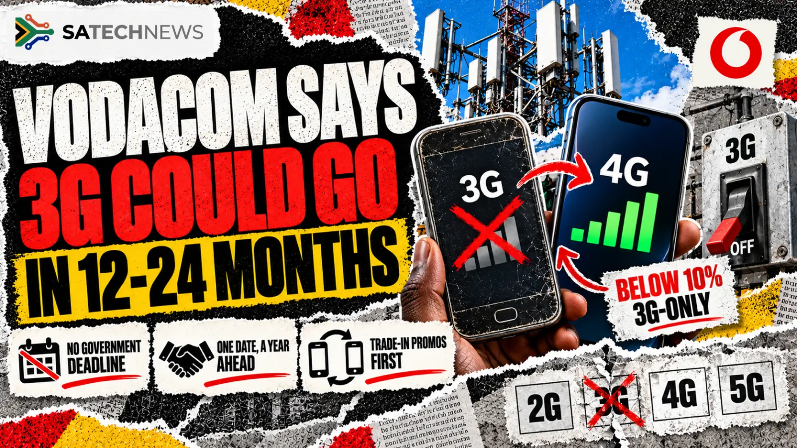 Vodacom says 3G could be switched off in 12 to 24 months, with under 10% of its phones still 3G-only