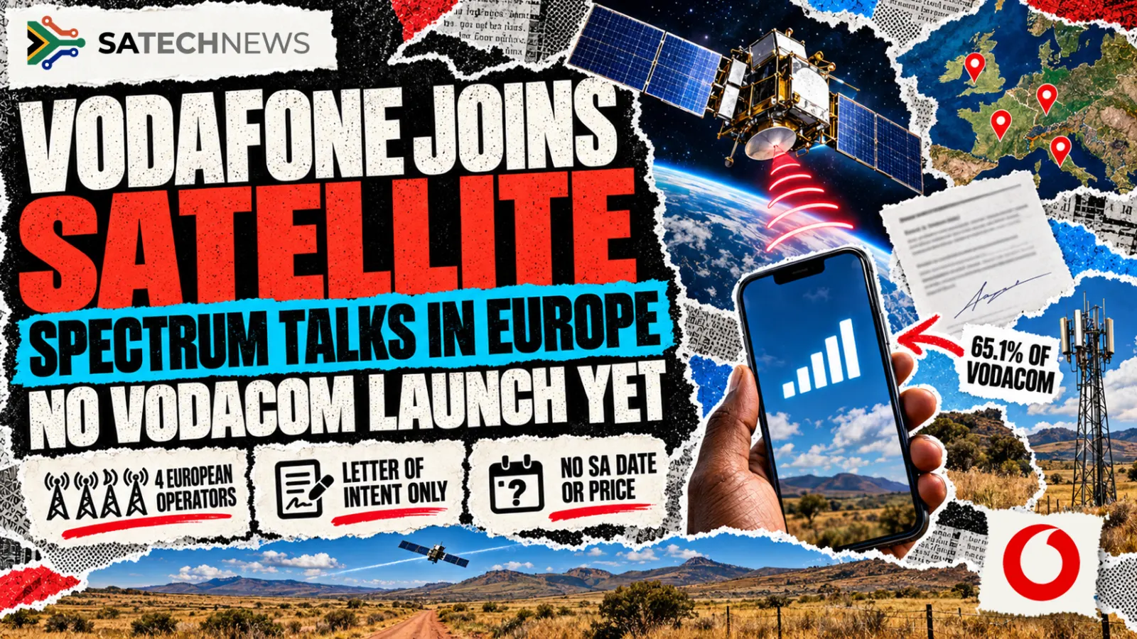 Vodafone joins European satellite-spectrum talks, but no Vodacom launch is announced